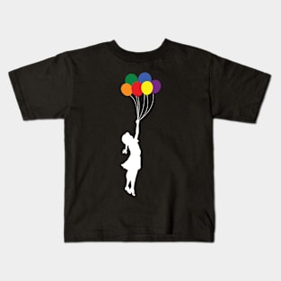 Balloon Girl - Rainbow Balloons Kids T-Shirt